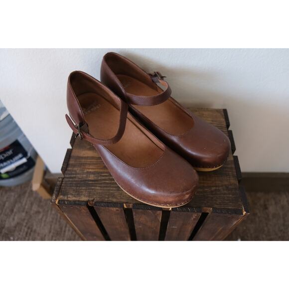Dansko Lilah Mary Jane Platform Brown Oiled Leather Womens 41 - Picture 1 of 5